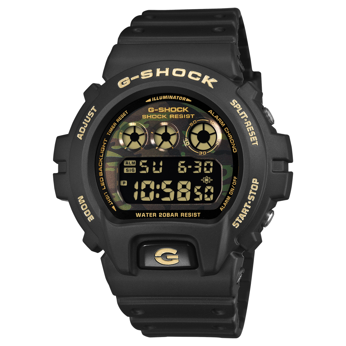 G-Shock Mens 200m Standard Bold Camo - DW-6900CF-1DF