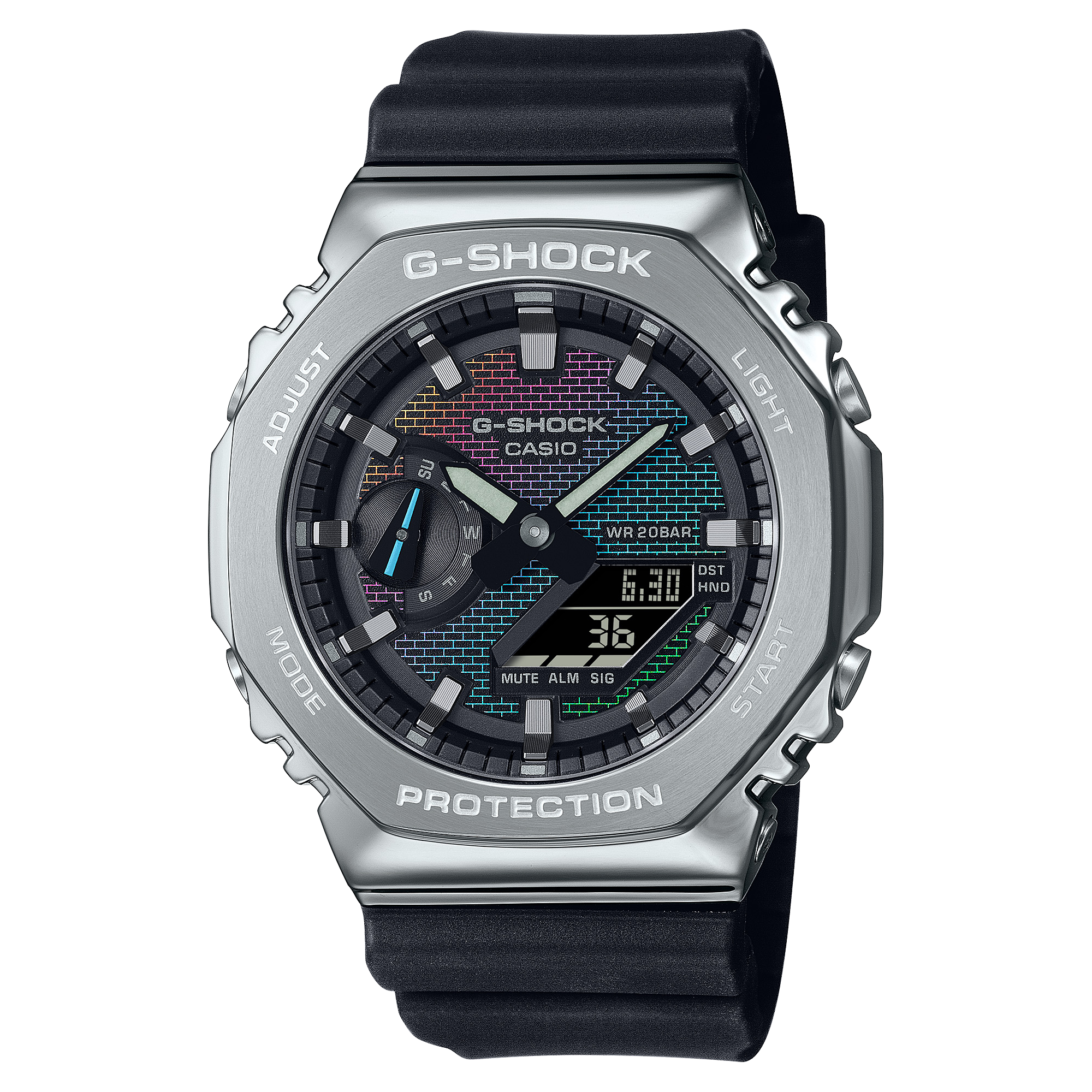 G-Shock Mens 200m G-Steel Rainbow Brick Wall - GM-2100RW-1– TCS Direct