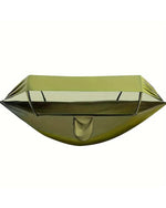 3 In 1 Hammock With Mosquito Net And Sun Shelter - Army Green