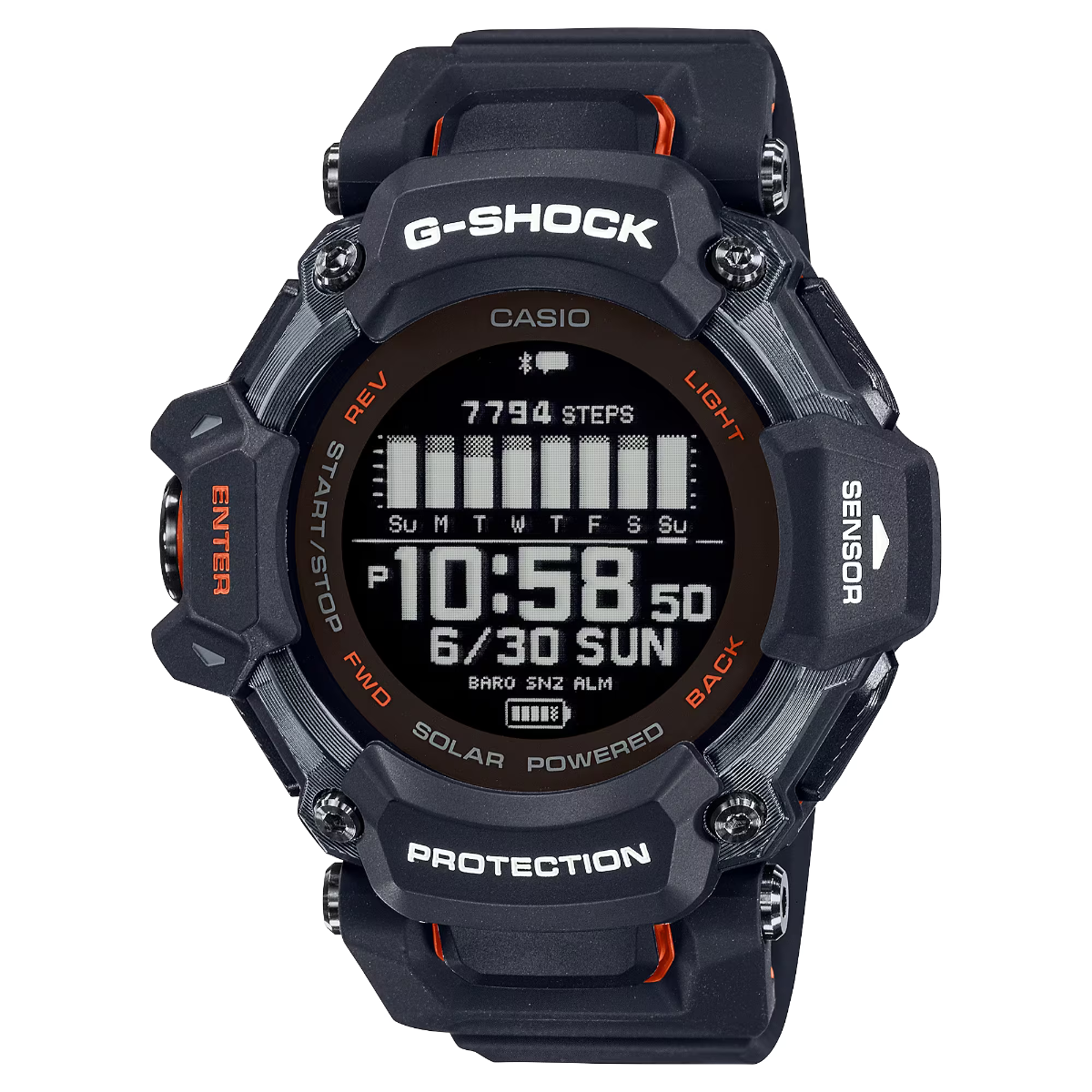 G-Shock Mens 200m G-SQUAD Solar Heart Rate and GPS - GBD-H2000-1A