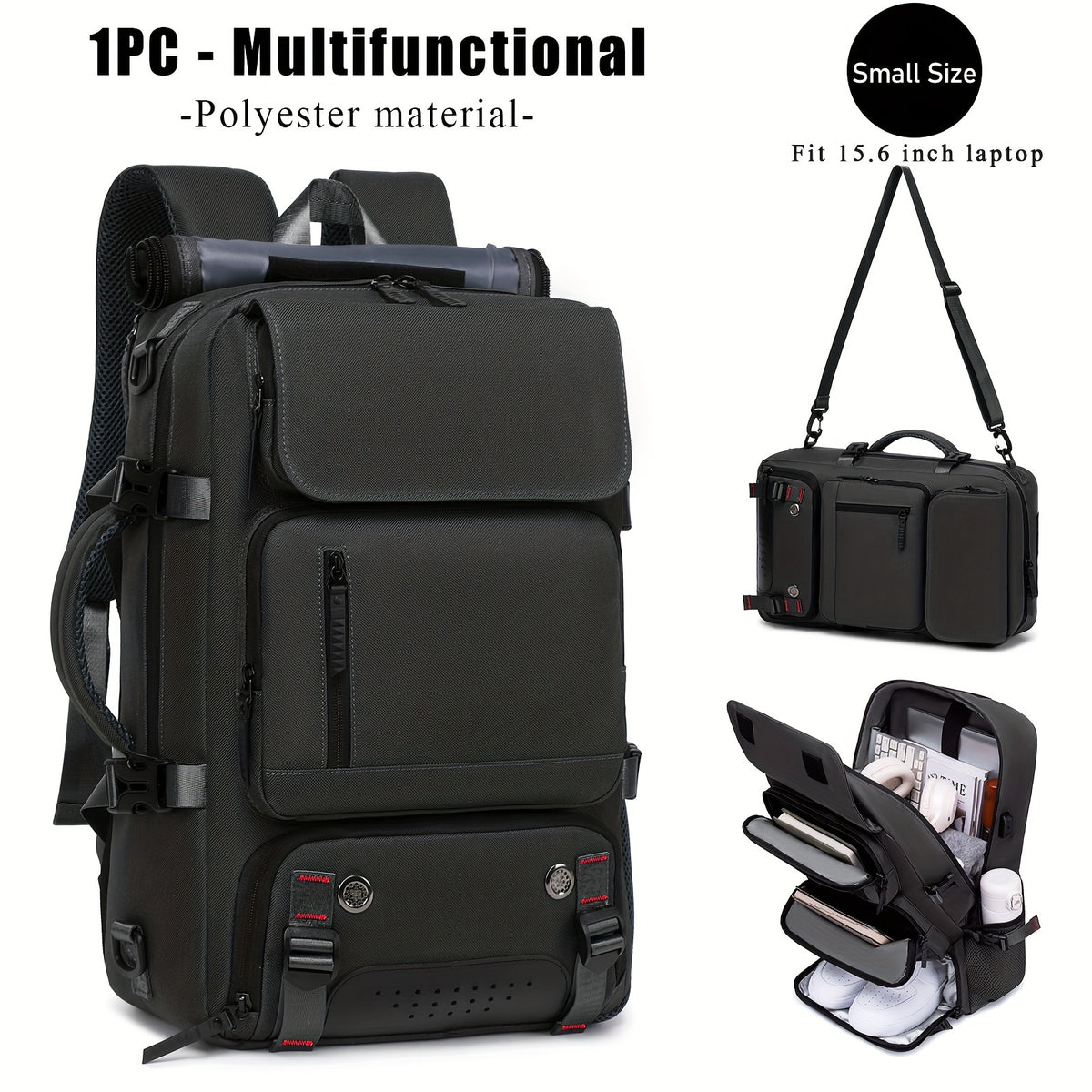 Versatile Large Capacity Backpack with USB & Shoe Compartment