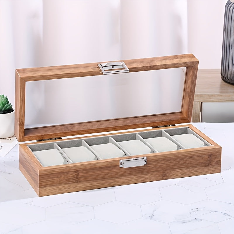 6 Slot - Solid Wood Large Watch Storage Display Box