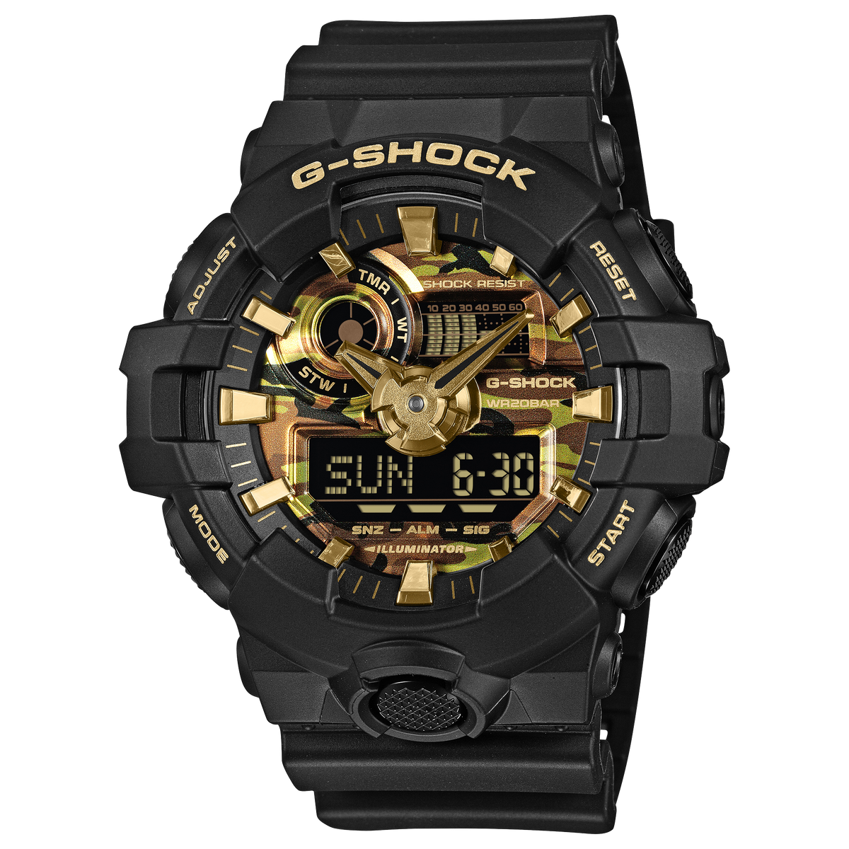 G-Shock Mens 200m Standard Bold Camo - GA-700CF-1ADR