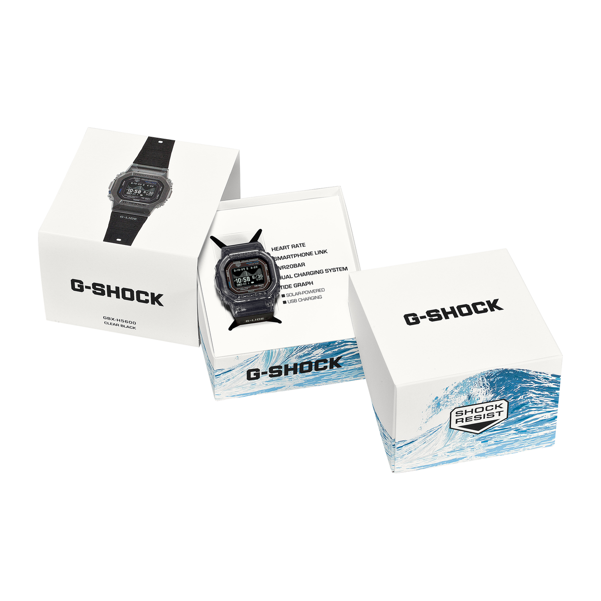 G-Shock Mens 200m G-Lide Heart Rate Bluetooth Solar - GBX-H5600-1