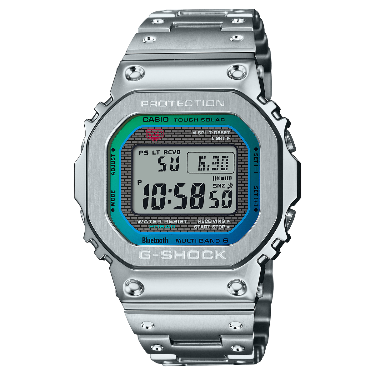 G-Shock Mens 200m Bluetooth Solar G-Steel - GMW-B5000PC-1