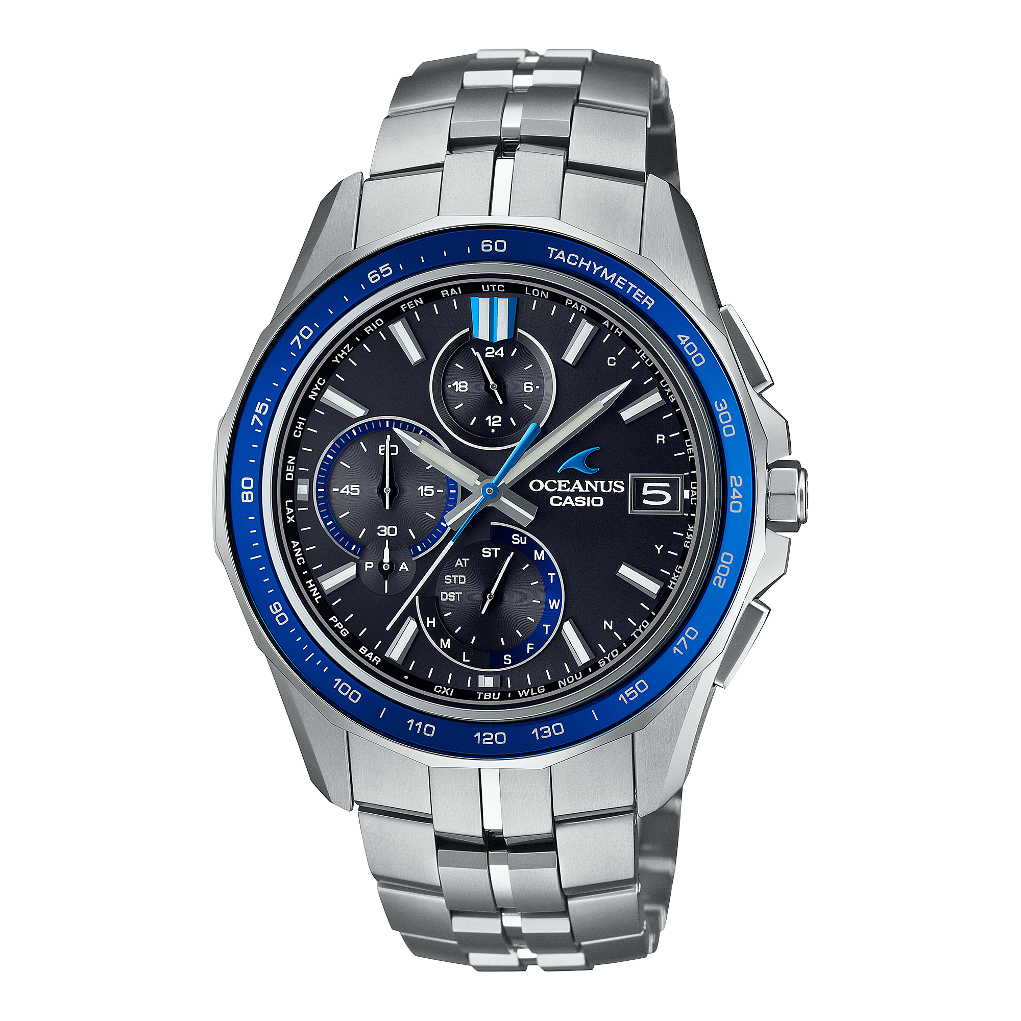 Oceanus Mens 100m Solar Bluetooth Titanium - OCW-S7000-1– TCS Direct