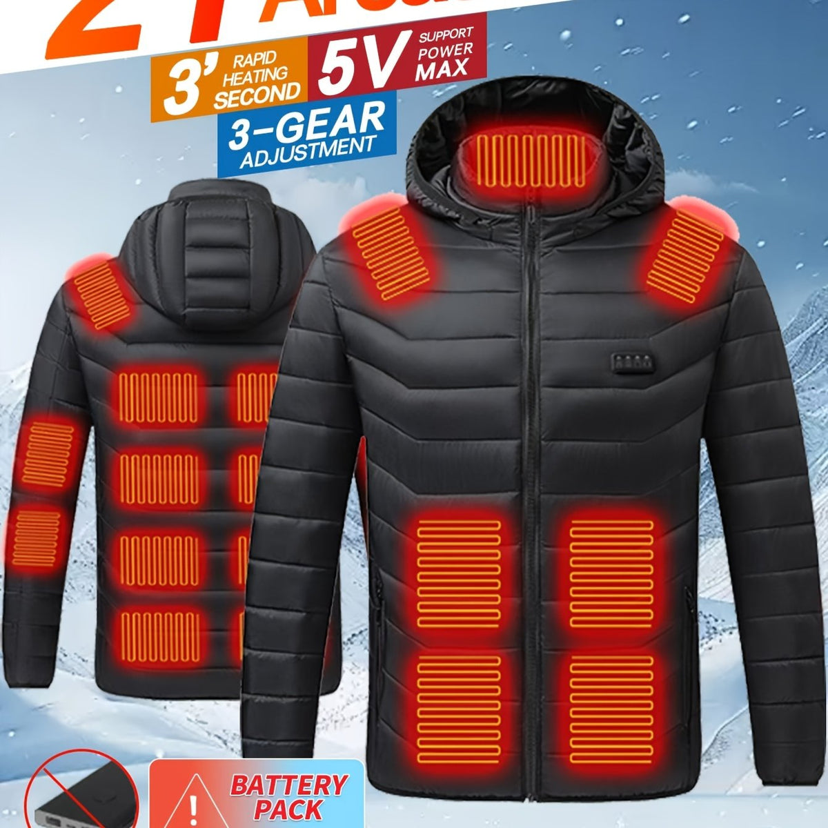 21 Zone Heated Jacket For Warmth & Comfort - Perfect For Outdoor Adventures