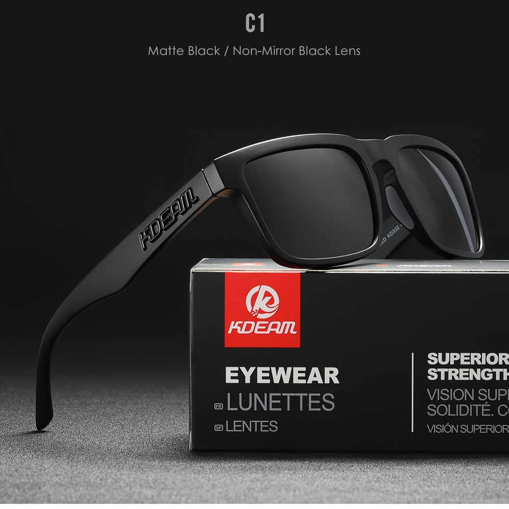 KDEAM - Mens Polarised Square Sunglasses With Vibrant Design