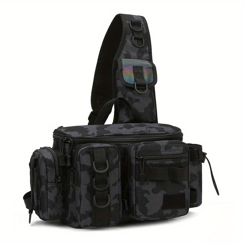 Lightweight & Durable Camo Fishing Tackle Backpack with Rod Holder