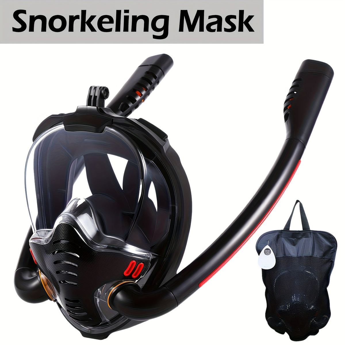 180 Panoramic Full Face Snorkel Mask with Camera Mount