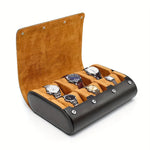 Luxury 6 Slot Faux Leather Watch Travel Case