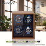 Quad Automatic Watch Winder Box in Walnut Wood