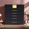 Luxury 6 Story Faux Leather Jewellery Box with Mirror